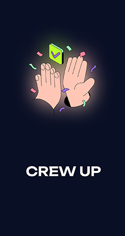 Écran de succès CrewUp